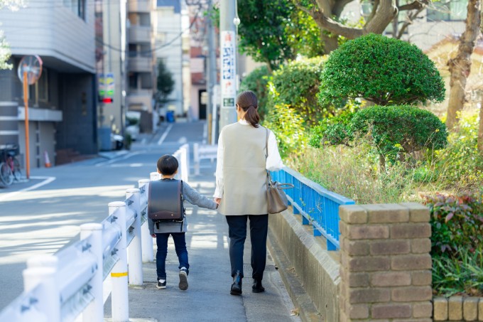 帰り道の親子