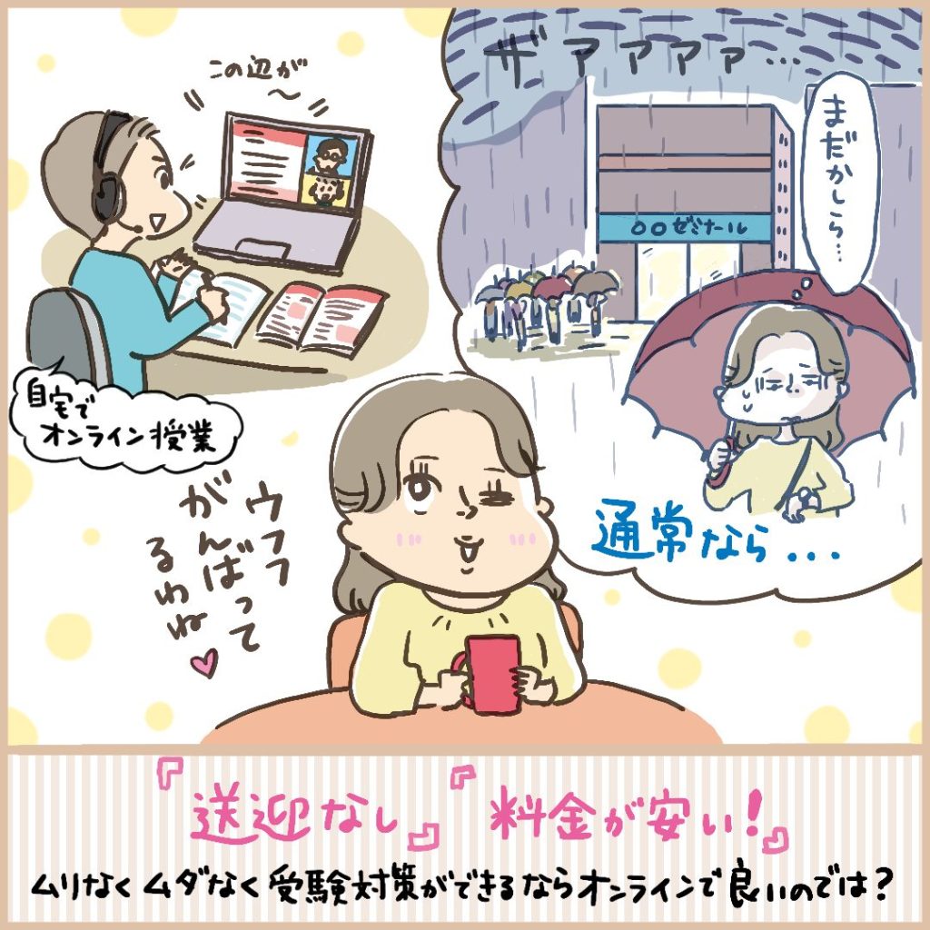 中学受験のオンライン塾に関するマンガ